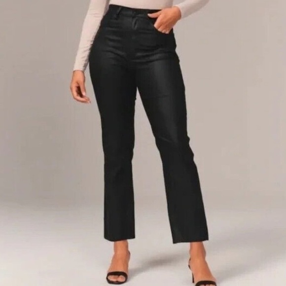 Abercrombie & Fitch Pants - Abercrombie Faux Leather Ankle Straight Ultra High Rise Pants